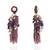 Luxury wine and pearl long earrings