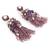 Luxury wine and pearl long earrings