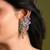 Gold plated multicolor stones long earrings