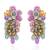 Gold plated multicolor stones long earrings