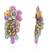 Gold plated multicolor stones long earrings