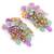 Gold plated multicolor stones long earrings