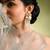 White floral long earrings