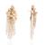 White floral long earrings