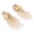 White floral long earrings