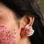 Cherry red stone round earrings