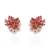 Cherry red stone round earrings