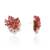 Cherry red stone round earrings
