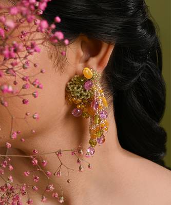 Multicolor stones small hanging earrings 1