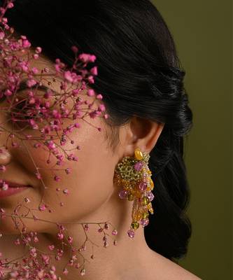 Multicolor stones small hanging earrings 2