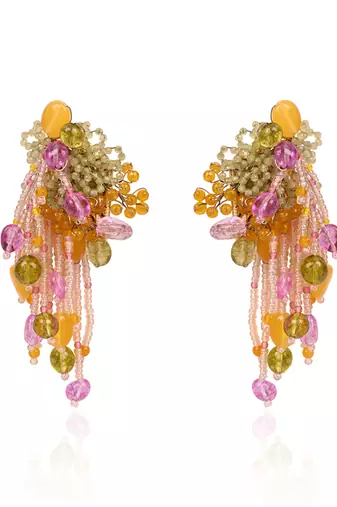 Multicolor stones small hanging earrings