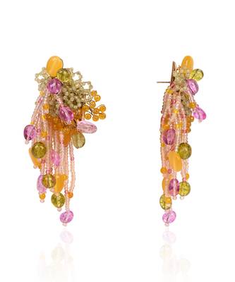 Multicolor stones small hanging earrings 4