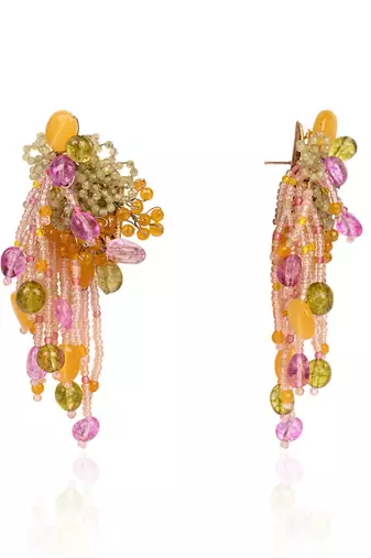Multicolor stones small hanging earrings