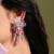 Pink and lilac stone tassel earrings