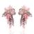 Pink and lilac stone tassel earrings