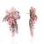Pink and lilac stone tassel earrings