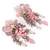 Pink and lilac stone tassel earrings