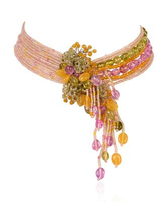 Multicolor stones beaded choker 3