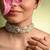 White pearl stones butterfly choker