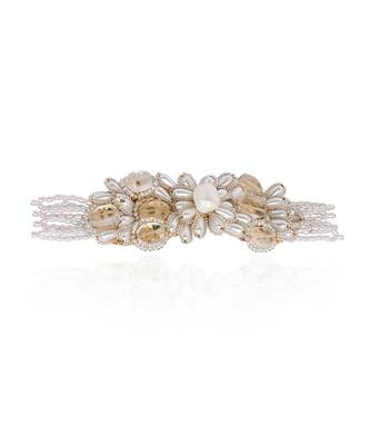 White pearl stones butterfly choker 3
