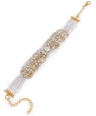 White pearl stones butterfly choker 4