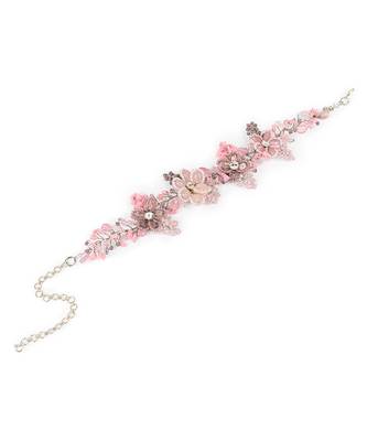 Pink lilac stones floral classic choker 4