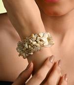 White floral long bracelet