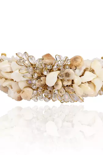 White floral long bracelet