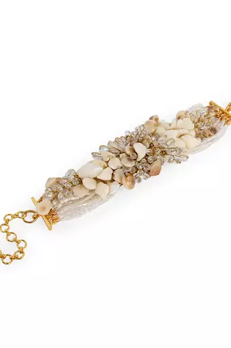 White floral long bracelet