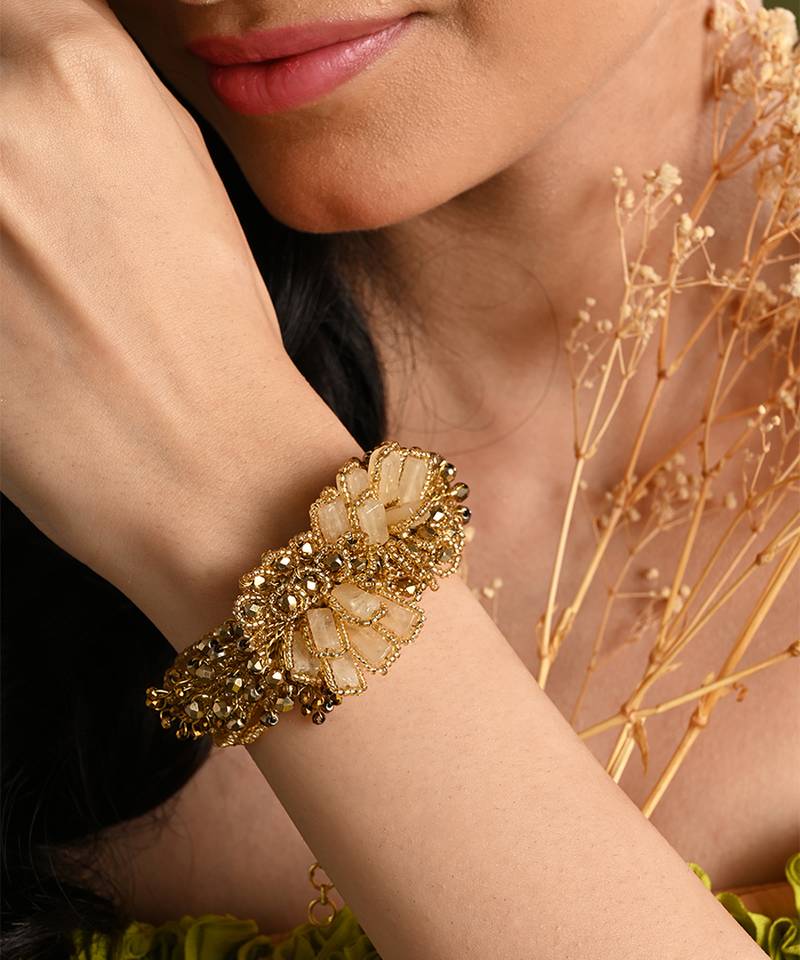 Gold plated ethnic bracelet