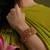 Rose pink green bangle bracelet