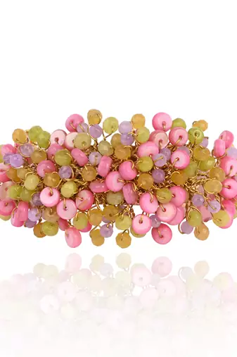 Rose pink green bangle bracelet