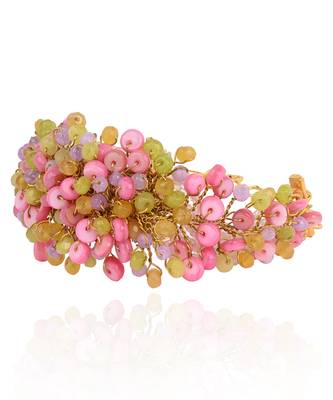 Rose pink green bangle bracelet 4