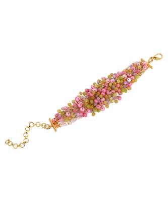 Rose pink green bangle bracelet 5