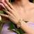 Gold plated pearl peach stone floral bracelet