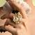 Crystal round ivory shell ring