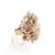 Crystal round ivory shell ring