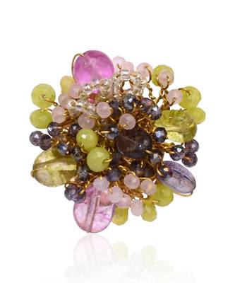 Multicolor stone adjustable ring 3
