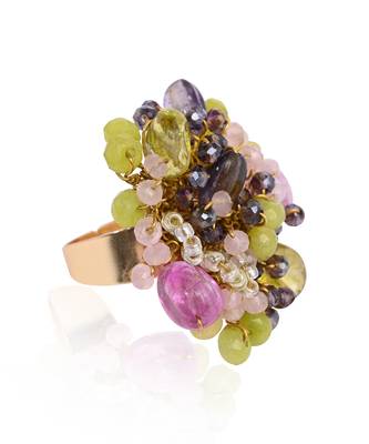 Multicolor stone adjustable ring 4
