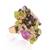 Multicolor stone adjustable ring
