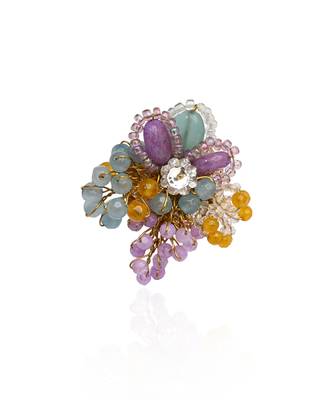 Multicolor lilac stone finger ring 3