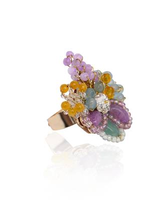 Multicolor lilac stone finger ring 4