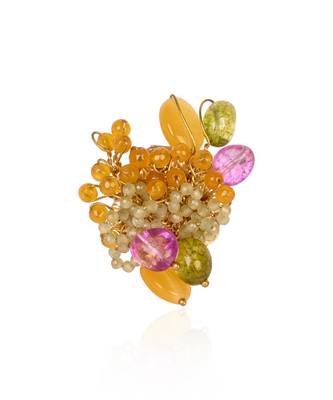 Multicolor stones adjustable ring 3