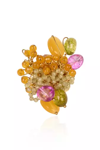 Multicolor stones adjustable ring