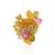 Multicolor stones adjustable ring