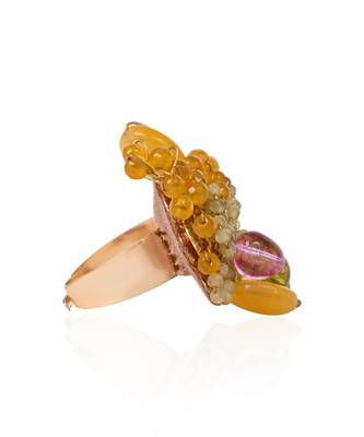 Multicolor stones adjustable ring 4