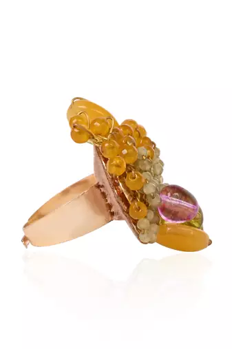 Multicolor stones adjustable ring