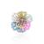 Multicolor floral crystal adjustable ring