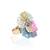 Multicolor floral crystal adjustable ring