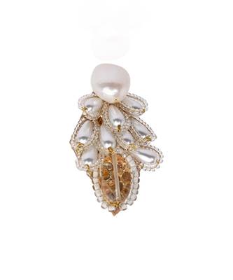 White stones pearl drop adjustable finger ring 3